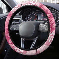 Bula Fiji Plumeria Tagimoucia Salusalu Pink Steering Wheel Cover Kaiviti Masi LT7 - Polynesian Pride