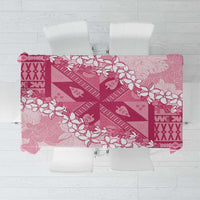 Bula Fiji Plumeria Tagimoucia Salusalu Pink Tablecloth Kaiviti Masi LT7 Pink - Polynesian Pride