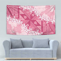 Bula Fiji Plumeria Tagimoucia Salusalu Pink Tapestry Kaiviti Masi LT7 - Polynesian Pride
