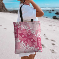 Bula Fiji Plumeria Tagimoucia Salusalu Pink Tote Bag Kaiviti Masi LT7 - Polynesian Pride