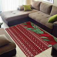 Women's Day Samoa Malu Tattoo Inspired Mix Teuila Area Rug Scarlet