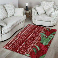 Women's Day Samoa Malu Tattoo Inspired Mix Teuila Area Rug Scarlet