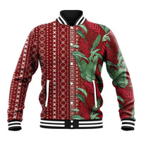 Women's Day Samoa Malu Tattoo Inspired Mix Teuila Baseball Jacket Scarlet