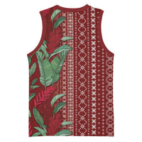 Women's Day Samoa Malu Tattoo Inspired Mix Teuila Basketball Jersey Scarlet