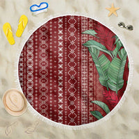 Women's Day Samoa Malu Tattoo Inspired Mix Teuila Beach Blanket Scarlet