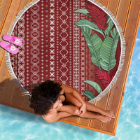 Women's Day Samoa Malu Tattoo Inspired Mix Teuila Beach Blanket Scarlet