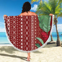 Women's Day Samoa Malu Tattoo Inspired Mix Teuila Beach Blanket Scarlet