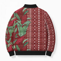 Women's Day Samoa Malu Tattoo Inspired Mix Teuila Bomber Puffer Jacket Scarlet