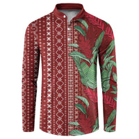 Women's Day Samoa Malu Tattoo Inspired Mix Teuila Button Sweatshirt Scarlet