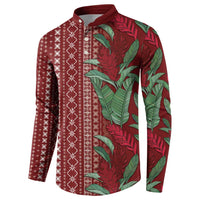 Women's Day Samoa Malu Tattoo Inspired Mix Teuila Button Sweatshirt Scarlet