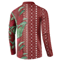 Women's Day Samoa Malu Tattoo Inspired Mix Teuila Button Sweatshirt Scarlet