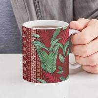 Women's Day Samoa Malu Tattoo Inspired Mix Teuila Ceramic Mug Scarlet