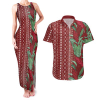 Women's Day Samoa Malu Tattoo Inspired Mix Teuila Couples Matching Tank Maxi Dress and Hawaiian Shirt Scarlet