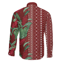 Women's Day Samoa Malu Tattoo Inspired Mix Teuila Family Matching Long Sleeve Bodycon Dress and Hawaiian Shirt Scarlet