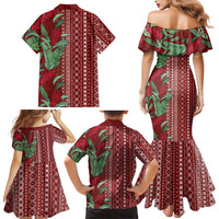 Women's Day Samoa Malu Tattoo Inspired Mix Teuila Family Matching Mermaid Dress and Hawaiian Shirt Scarlet
