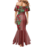 Women's Day Samoa Malu Tattoo Inspired Mix Teuila Family Matching Mermaid Dress and Hawaiian Shirt Scarlet