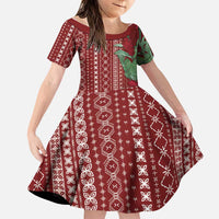 Women's Day Samoa Malu Tattoo Inspired Mix Teuila Family Matching Puletasi and Hawaiian Shirt Scarlet