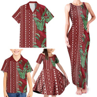 Women's Day Samoa Malu Tattoo Inspired Mix Teuila Family Matching Tank Maxi Dress and Hawaiian Shirt Scarlet