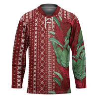 Women's Day Samoa Malu Tattoo Inspired Mix Teuila Hockey Jersey Scarlet