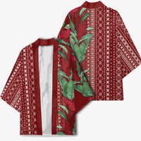 Women's Day Samoa Malu Tattoo Inspired Mix Teuila Kimono Scarlet