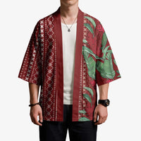 Women's Day Samoa Malu Tattoo Inspired Mix Teuila Kimono Scarlet