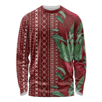 Women's Day Samoa Malu Tattoo Inspired Mix Teuila Long Sleeve Shirt Scarlet