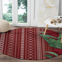 Women's Day Samoa Malu Tattoo Inspired Mix Teuila Round Carpet Scarlet