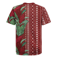 Women's Day Samoa Malu Tattoo Inspired Mix Teuila Rugby Jersey Scarlet