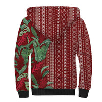 Women's Day Samoa Malu Tattoo Inspired Mix Teuila Sherpa Hoodie Scarlet