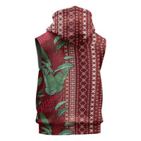 Women's Day Samoa Malu Tattoo Inspired Mix Teuila Sleeveless Zip Hoodie Scarlet