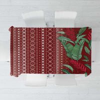 Women's Day Samoa Malu Tattoo Inspired Mix Teuila Tablecloth Scarlet