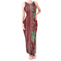 Women's Day Samoa Malu Tattoo Inspired Mix Teuila Tank Maxi Dress Scarlet