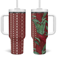Women's Day Samoa Malu Tattoo Inspired Mix Teuila Tumbler With Handle Scarlet