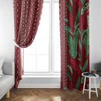 Women's Day Samoa Malu Tattoo Inspired Mix Teuila Window Curtain Scarlet