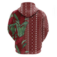 Women's Day Samoa Malu Tattoo Inspired Mix Teuila Zip Hoodie Scarlet