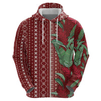 Women's Day Samoa Malu Tattoo Inspired Mix Teuila Zip Hoodie Scarlet