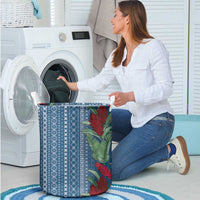 Women's Day Samoa Malu Tattoo Inspired Mix Teuila Laundry Basket Royal Blue