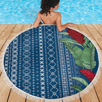 Women's Day Samoa Malu Tattoo Inspired Mix Teuila Beach Blanket Royal Blue