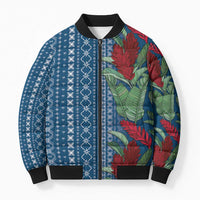 Women's Day Samoa Malu Tattoo Inspired Mix Teuila Bomber Puffer Jacket Royal Blue