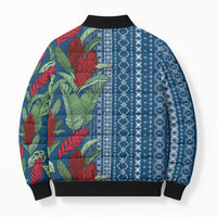 Women's Day Samoa Malu Tattoo Inspired Mix Teuila Bomber Puffer Jacket Royal Blue