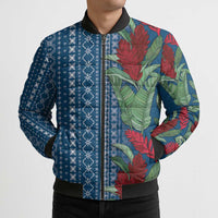 Women's Day Samoa Malu Tattoo Inspired Mix Teuila Bomber Puffer Jacket Royal Blue