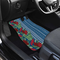 Women's Day Samoa Malu Tattoo Inspired Mix Teuila Car Mats Royal Blue