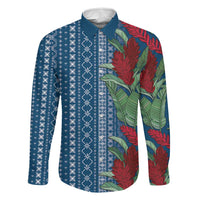 Women's Day Samoa Malu Tattoo Inspired Mix Teuila Family Matching Short Sleeve Bodycon Dress and Hawaiian Shirt Royal Blue