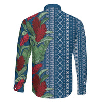 Women's Day Samoa Malu Tattoo Inspired Mix Teuila Family Matching Short Sleeve Bodycon Dress and Hawaiian Shirt Royal Blue