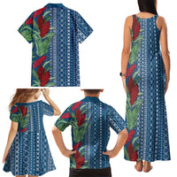 Women's Day Samoa Malu Tattoo Inspired Mix Teuila Family Matching Tank Maxi Dress and Hawaiian Shirt Royal Blue