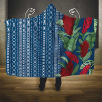 Women's Day Samoa Malu Tattoo Inspired Mix Teuila Hooded Blanket Royal Blue
