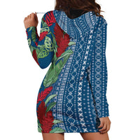 Women's Day Samoa Malu Tattoo Inspired Mix Teuila Hoodie Dress Royal Blue