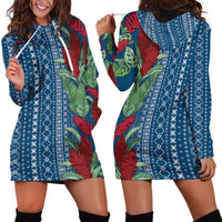 Women's Day Samoa Malu Tattoo Inspired Mix Teuila Hoodie Dress Royal Blue
