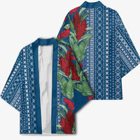 Women's Day Samoa Malu Tattoo Inspired Mix Teuila Kimono Royal Blue