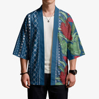 Women's Day Samoa Malu Tattoo Inspired Mix Teuila Kimono Royal Blue